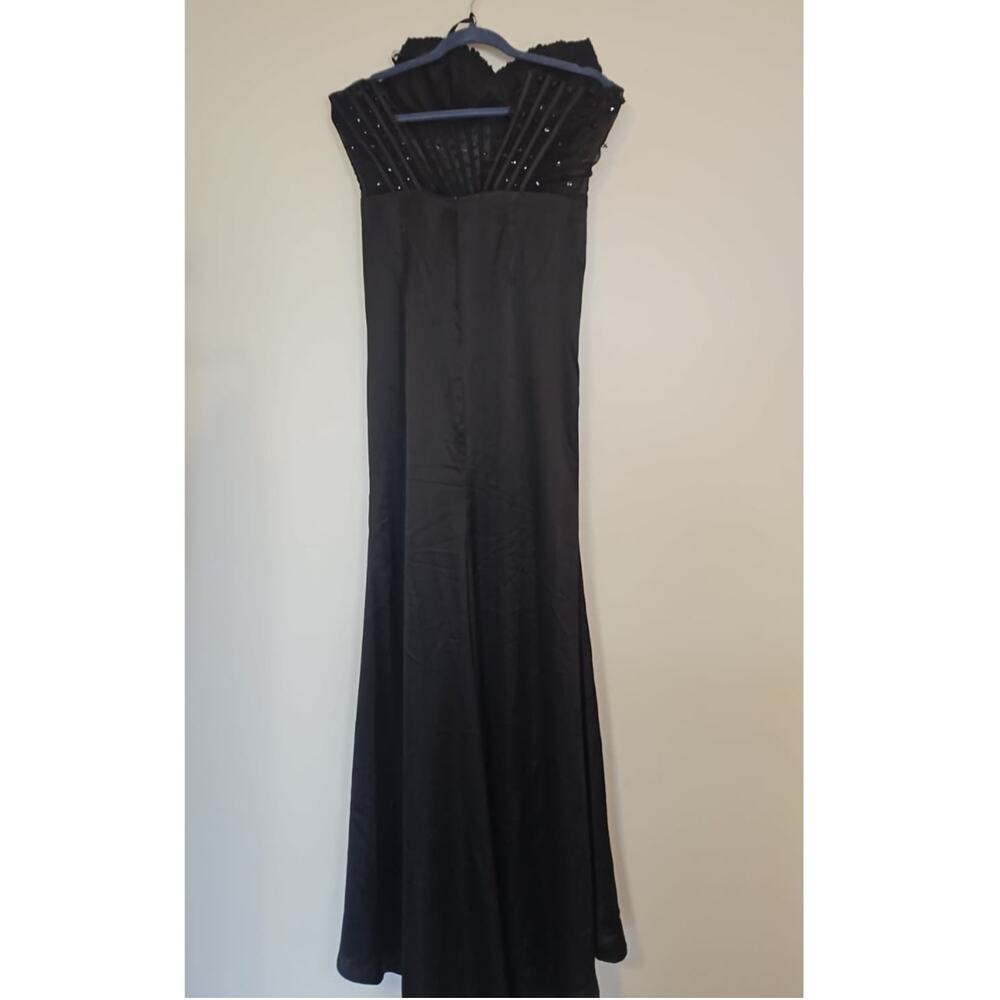 GB Strapless Sweetheart Beaded Rhinestone Corset Long Dress Size 7 - Picture 4 of 8